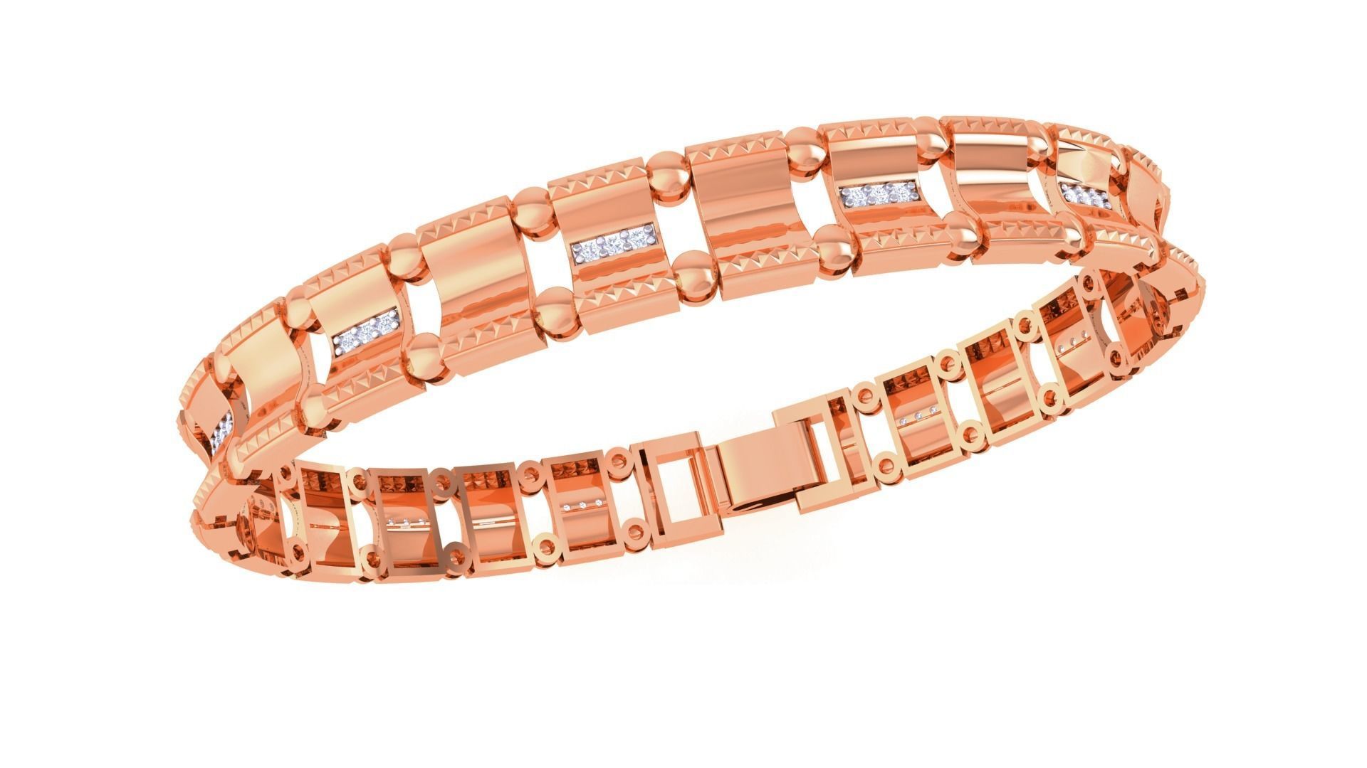 Chain Style Unisex Diamond Bracelet 3dm renders 3D print model_8