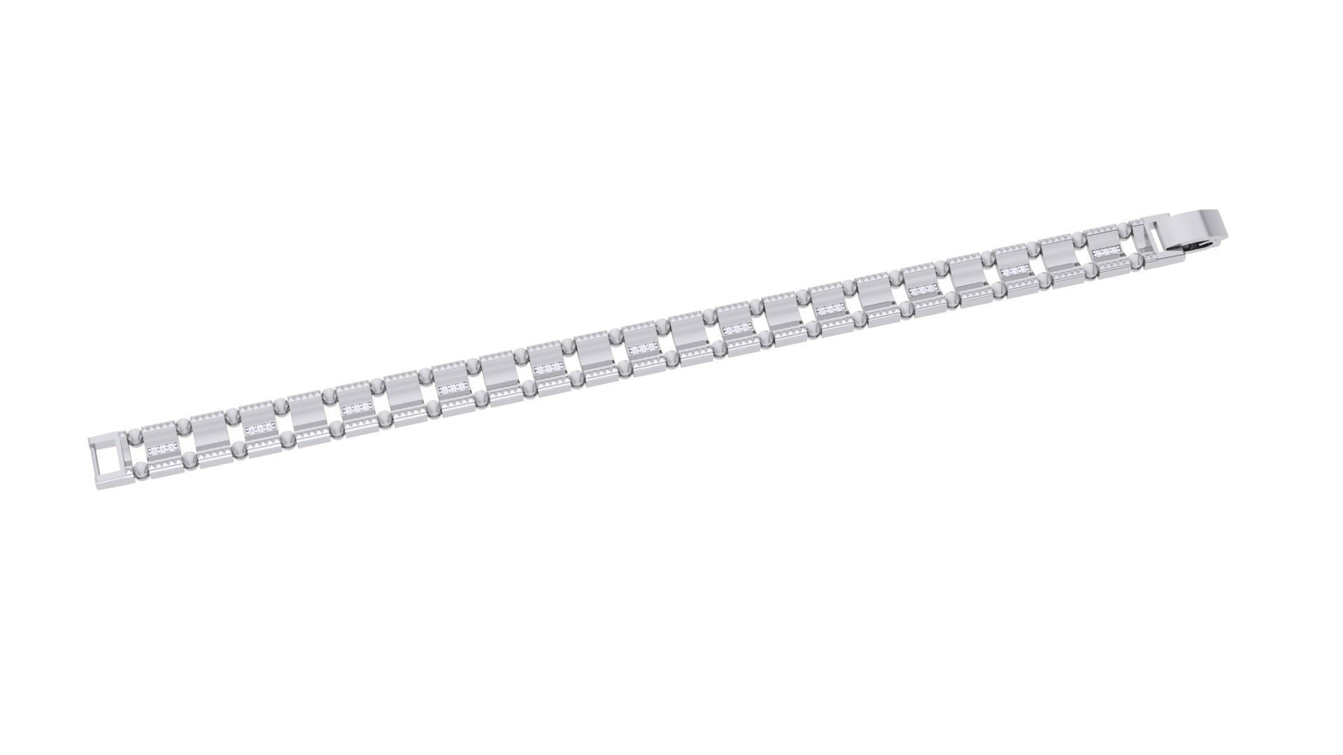 Chain Style Unisex Diamond Bracelet 3dm renders 3D print model_2