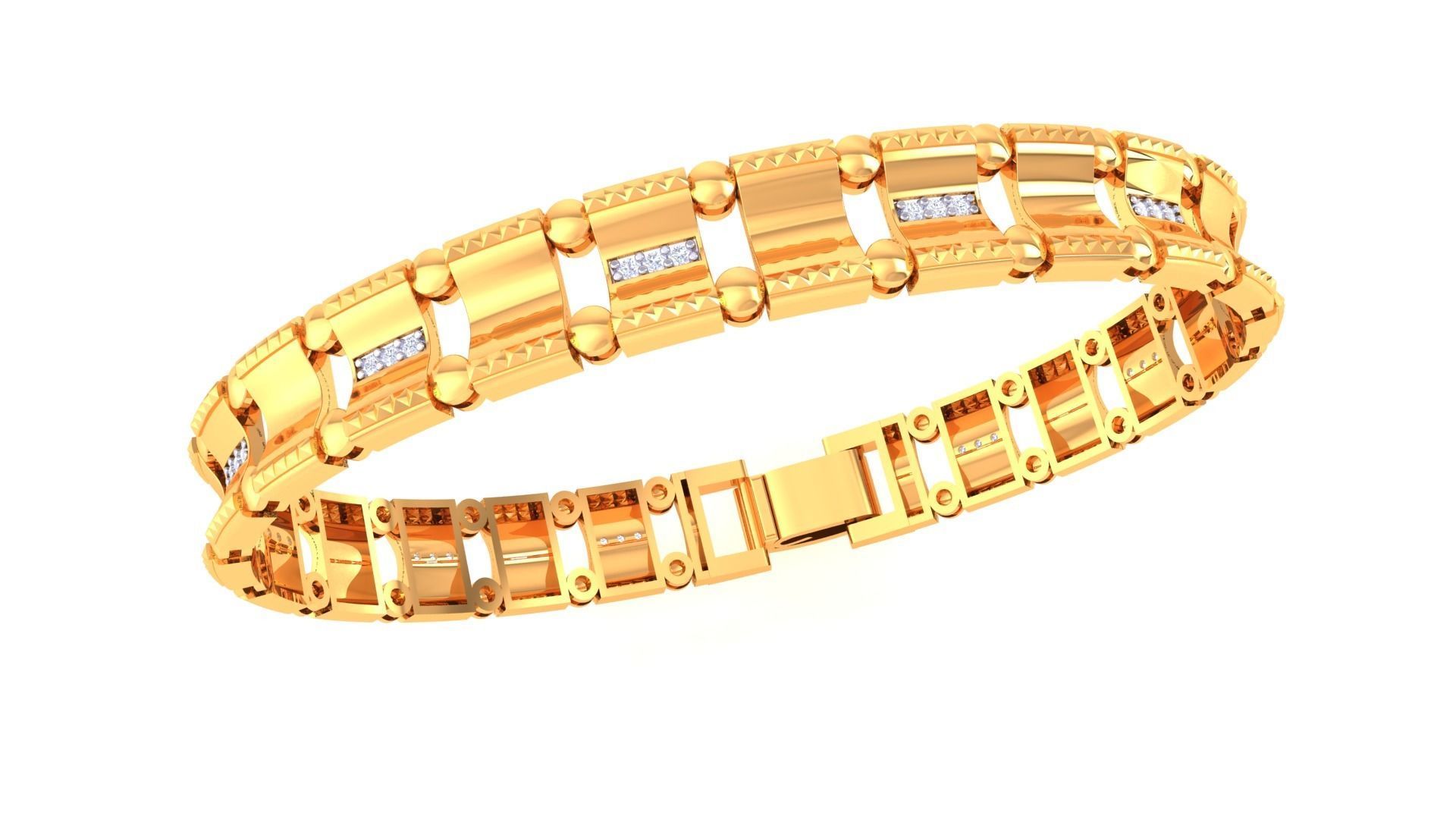 Chain Style Unisex Diamond Bracelet 3dm renders 3D print model_5