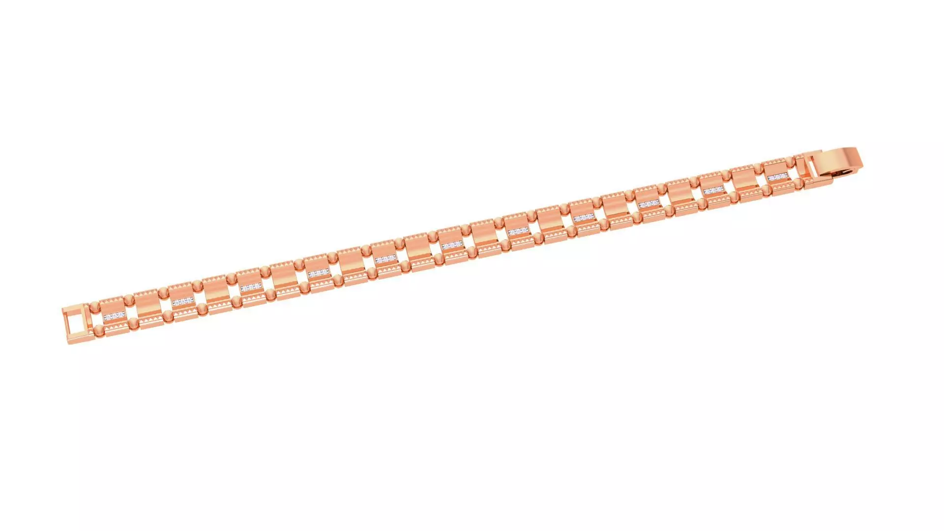 Chain Style Unisex Diamond Bracelet 3dm renders 3D print model_0