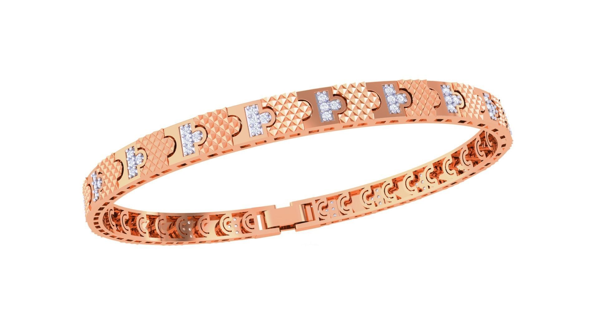 Chain Style Unisex Diamond Bracelet 3dm renders 3D print model_8