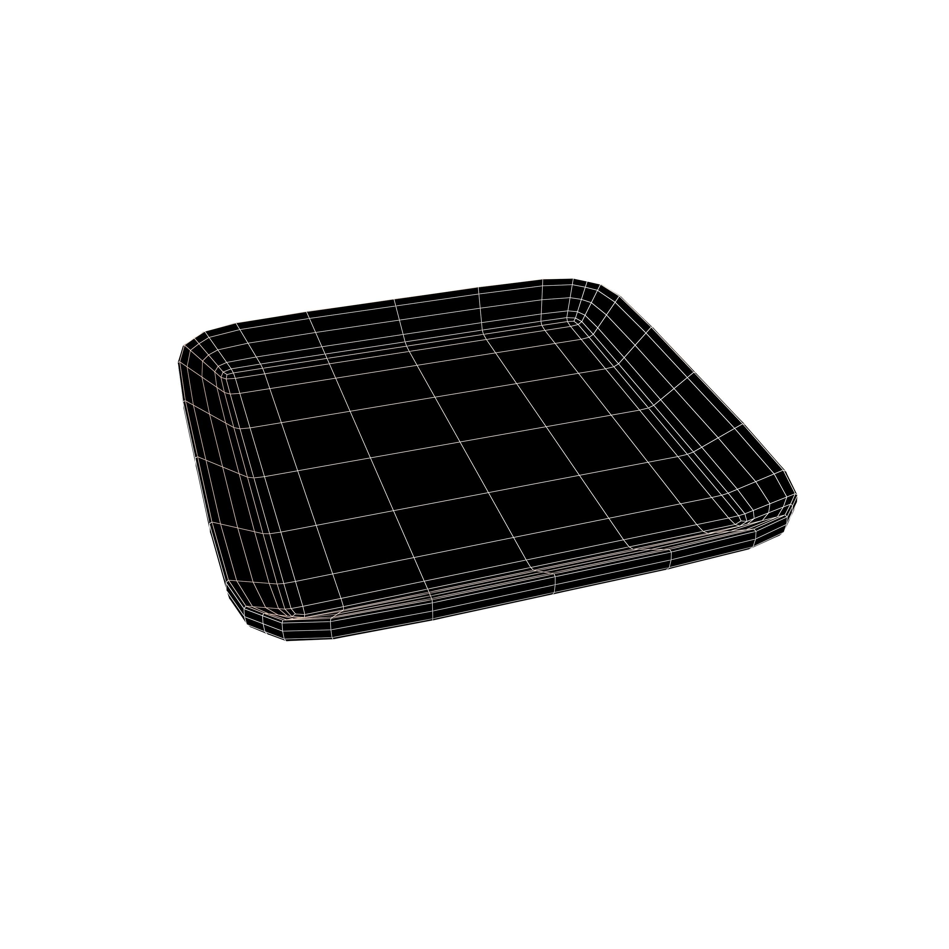 Japanese Tableware Main Plate v1 003 Low-poly 3D model_4