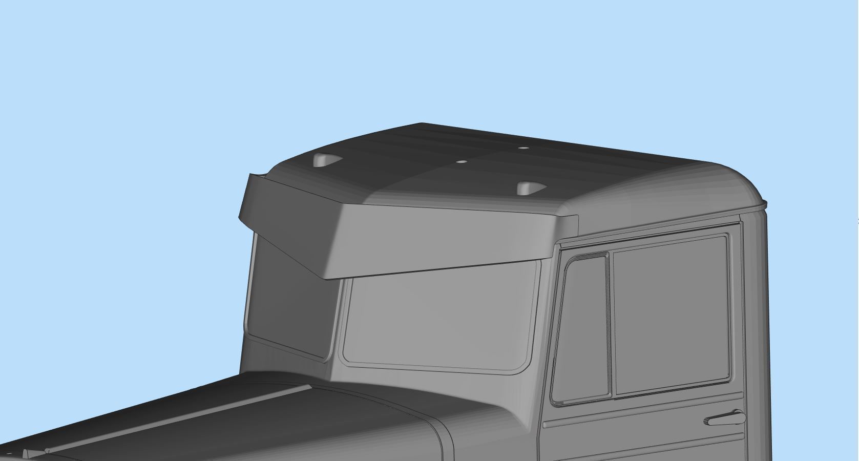 3DPrintsSTL SunVisor V-Style for RC Truck Duel Cab and etc 3D print model_1