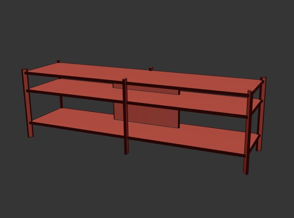 JATTESTA TV Table Low-poly 3D model_11