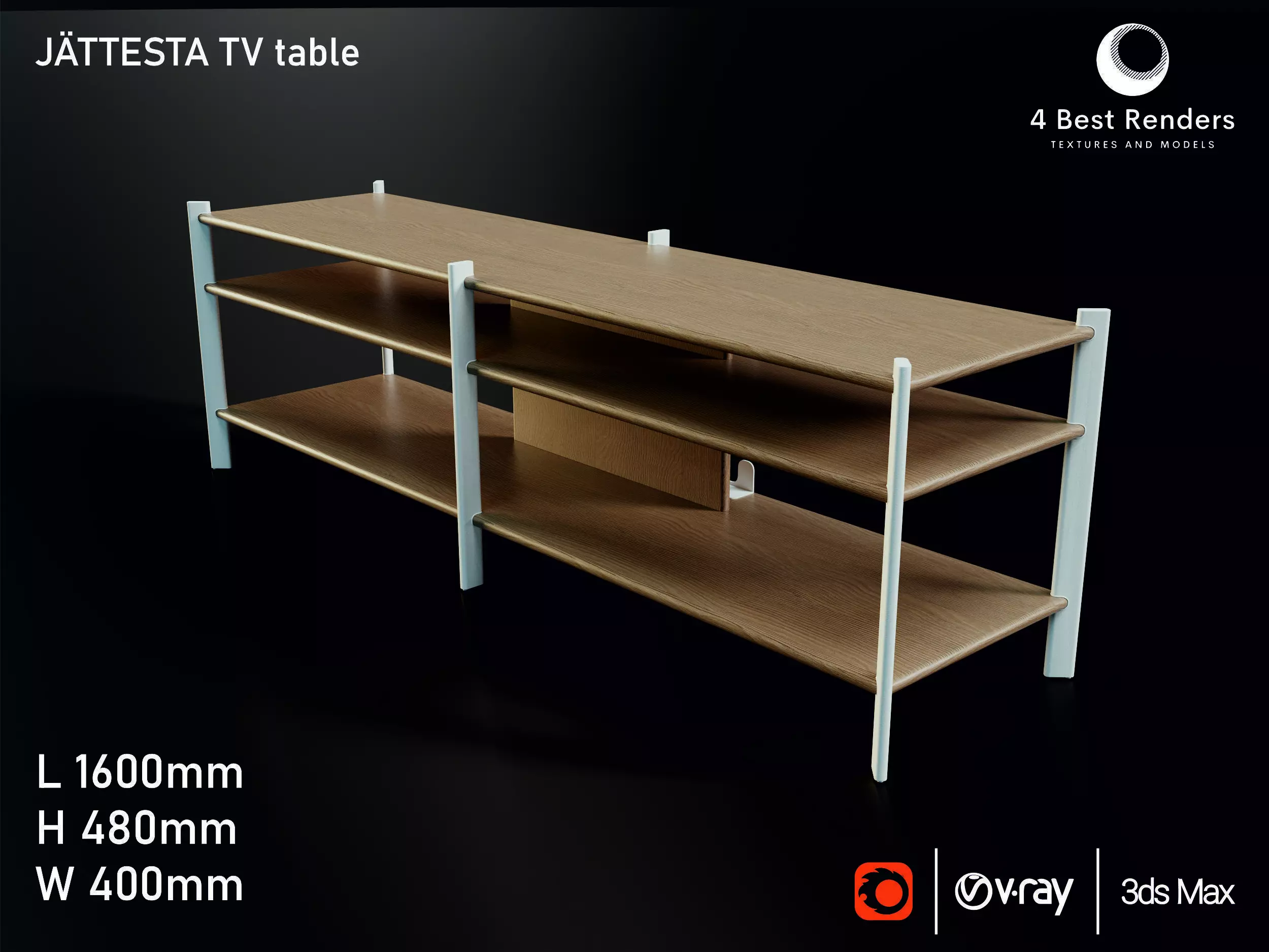 JATTESTA TV Table Low-poly 3D model_0