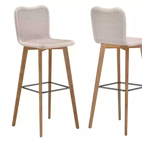 Lena Bar Stool Teak Base 3D model