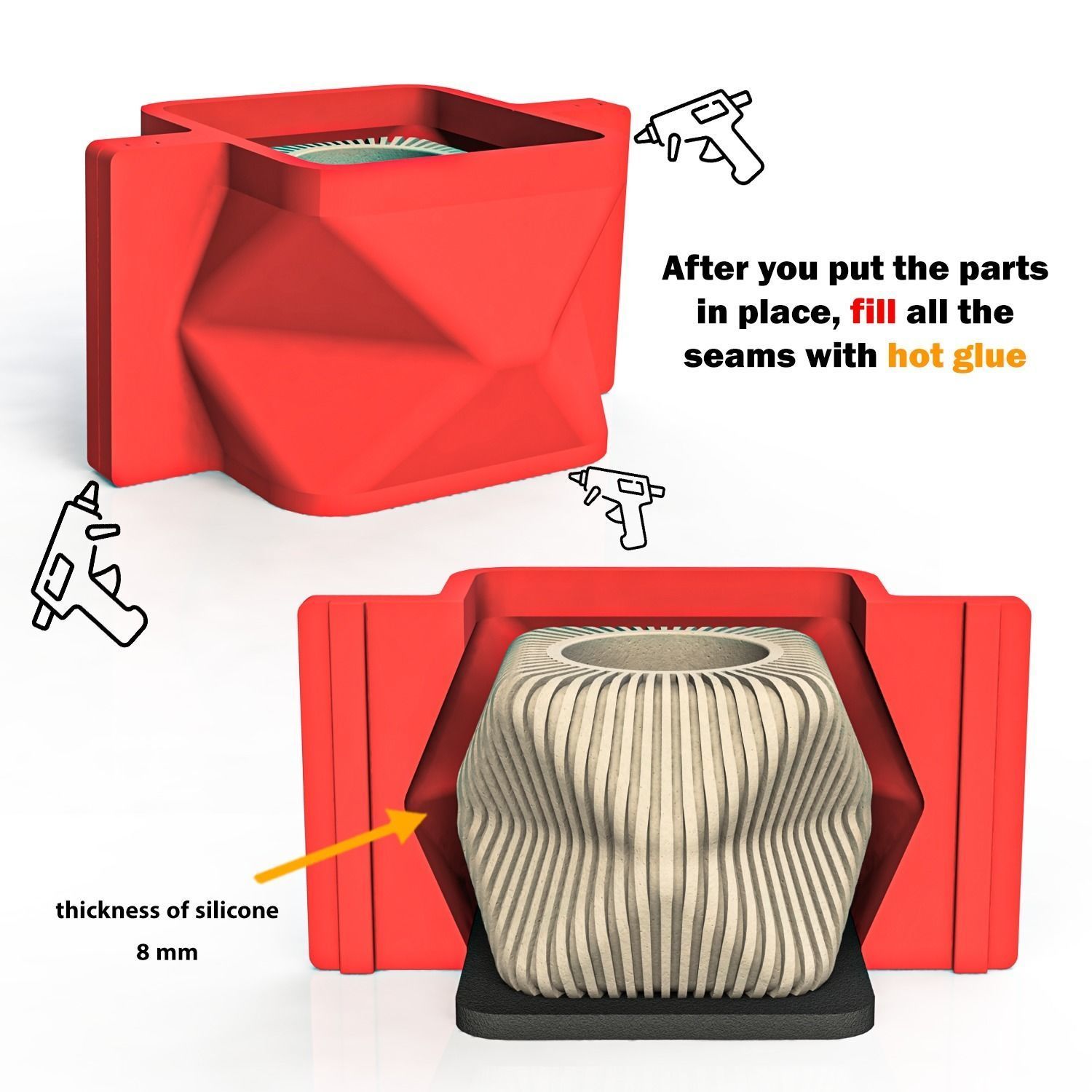 tea light holder for making silicone mold 3D print model_2