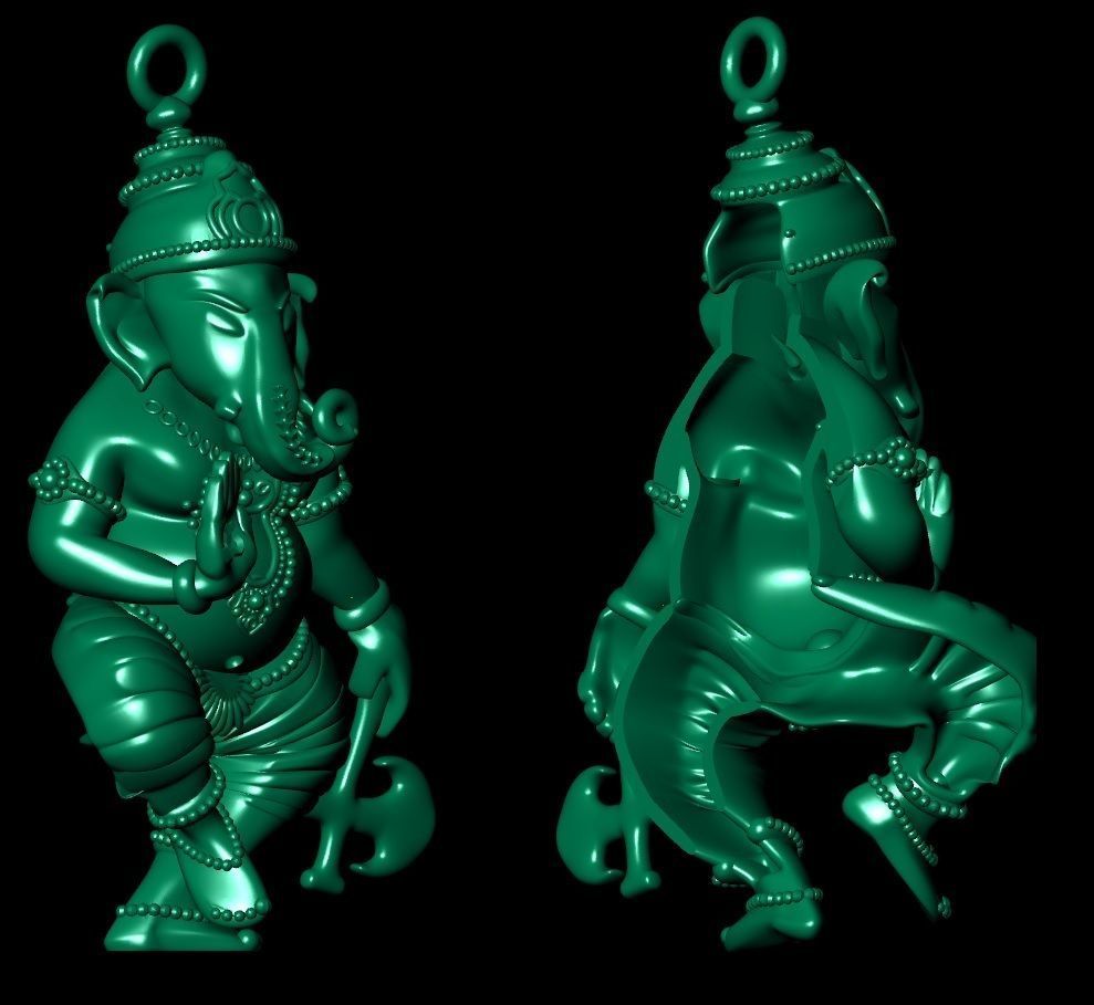 Ganesha  Pendant Murthi Pendant 3D Model  3D print model_1