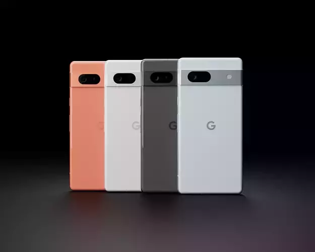 Google Pixel 7a in Official Colors Low-poly 3D model
