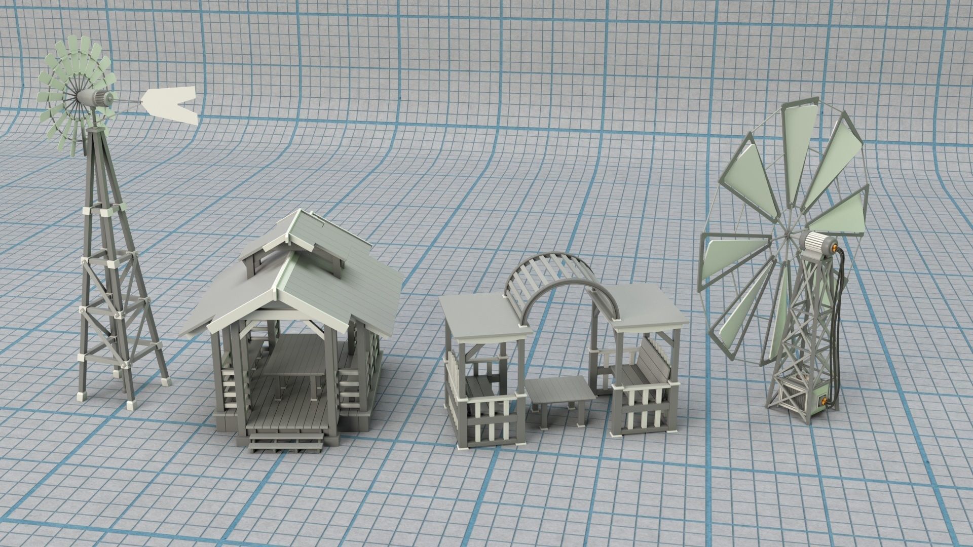 Environment Props - Collection 1 - 122 pieces  3D model_5