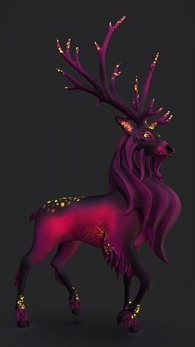 Stardust deer Low-poly 3D model