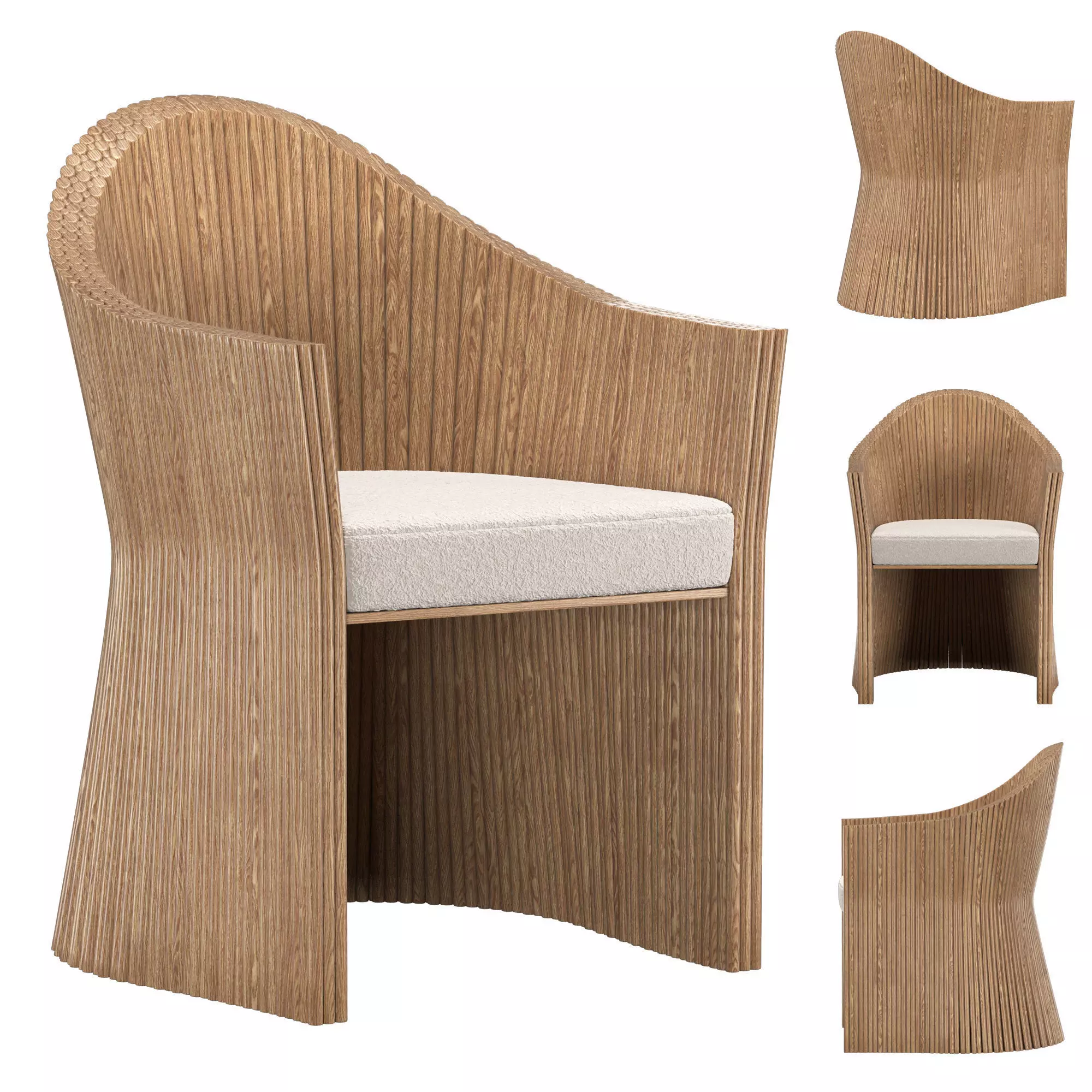Manau Dining Chair McGuire MCM508 3D model_0