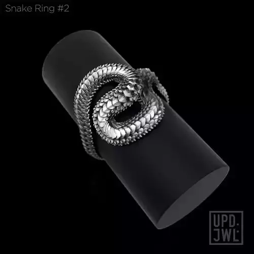 Snake Ring -2  serpent scales gold silver