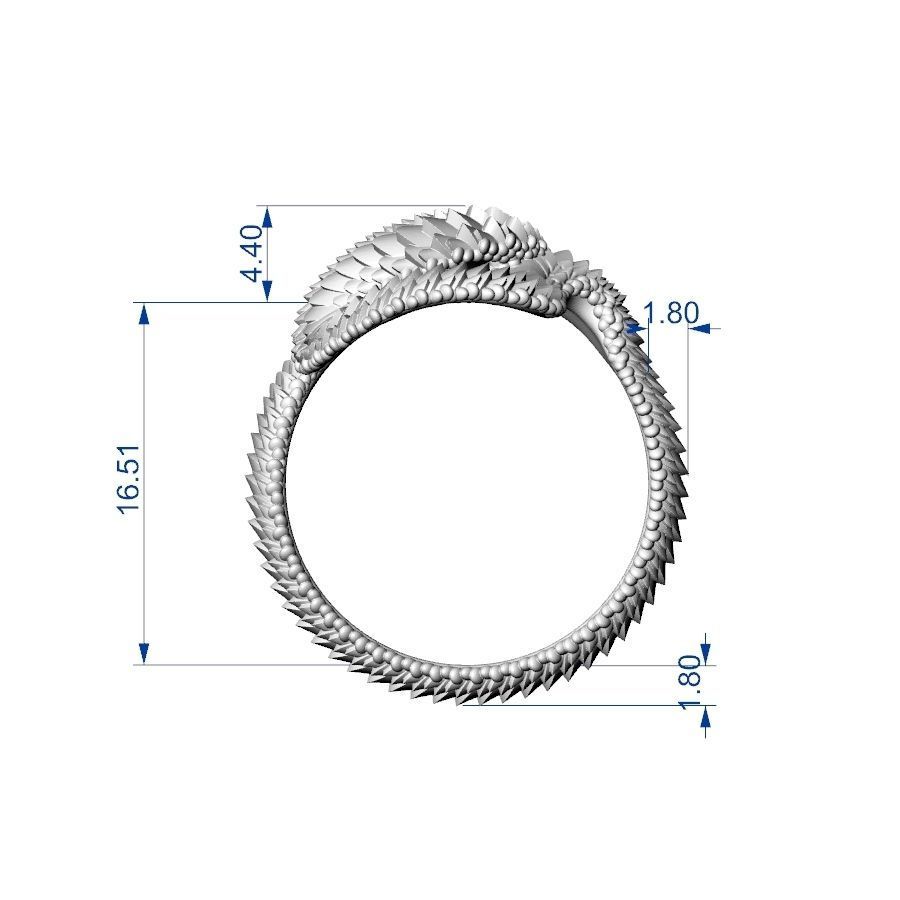 Snake Ring -2 serpent scales gold silver 3D print model_22