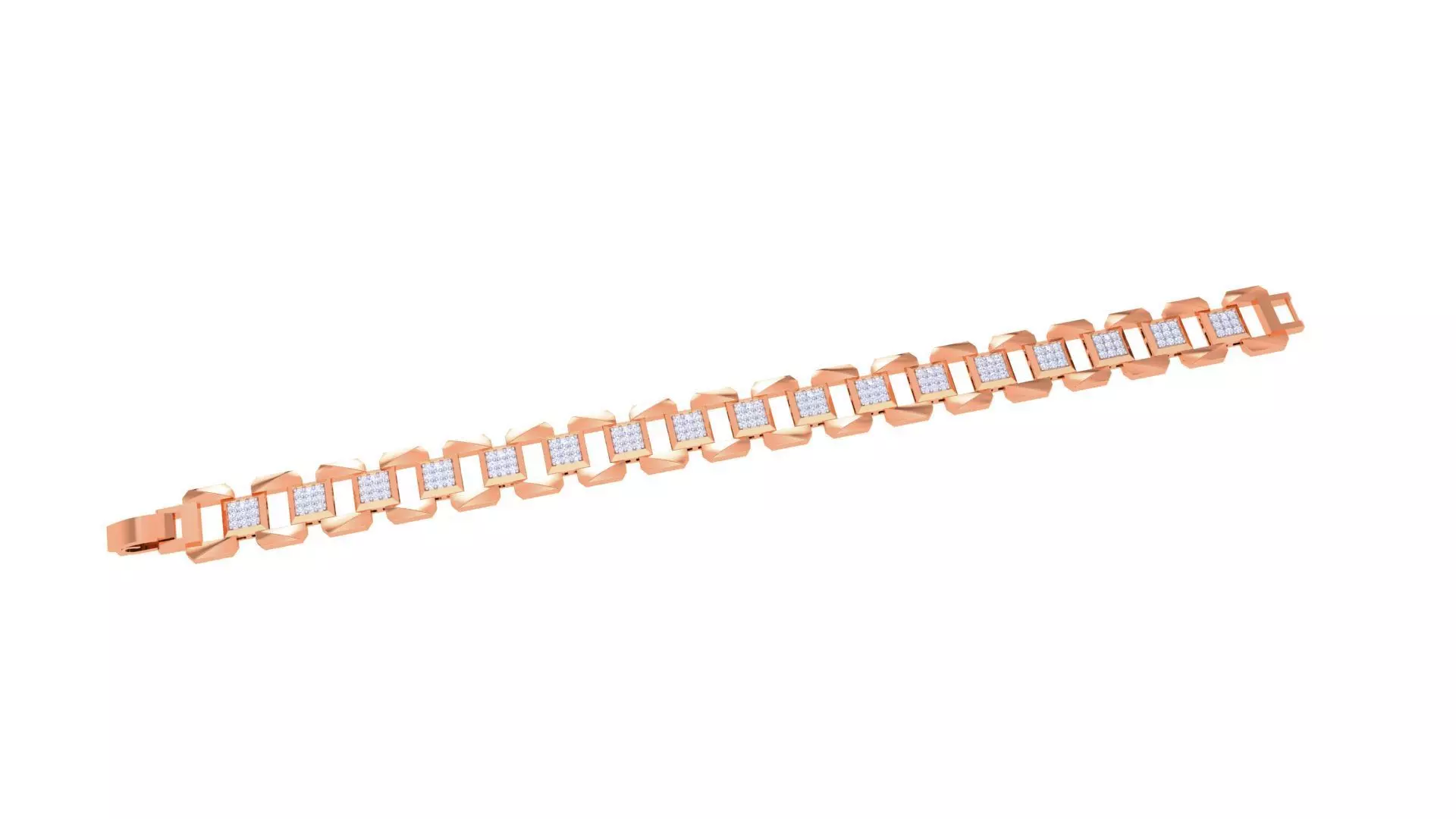 Chain Style Unisex Diamond Bracelet 3dm renders 3D print model_0
