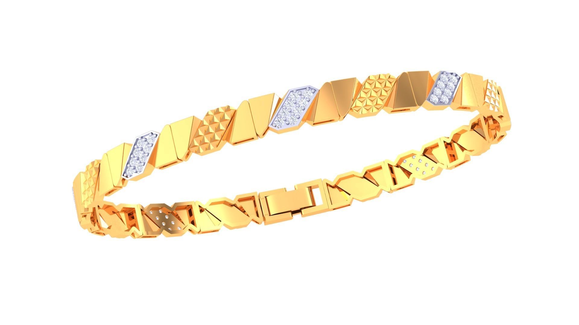 Chain Style Unisex Diamond Bracelet 3dm renders 3D print model_6