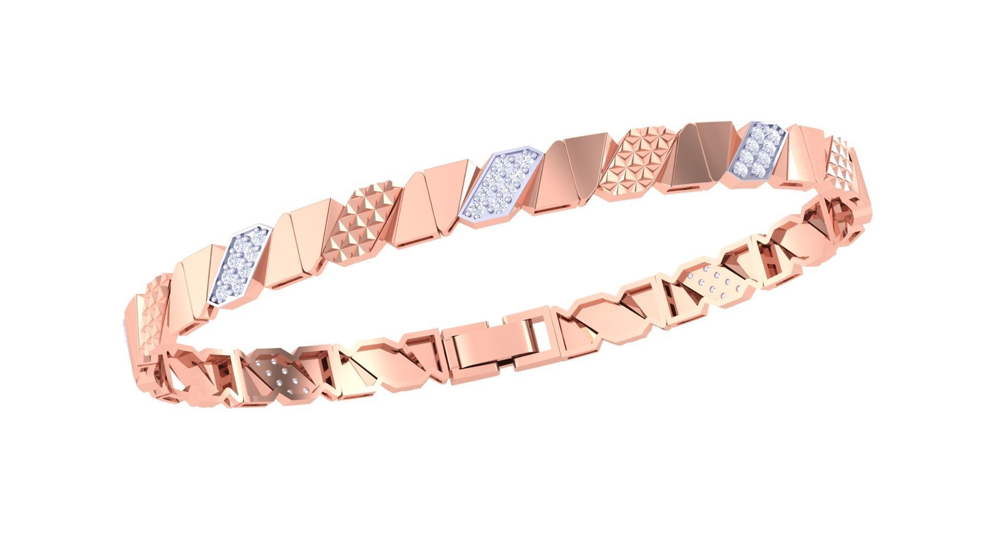 Chain Style Unisex Diamond Bracelet 3dm renders 3D print model_4