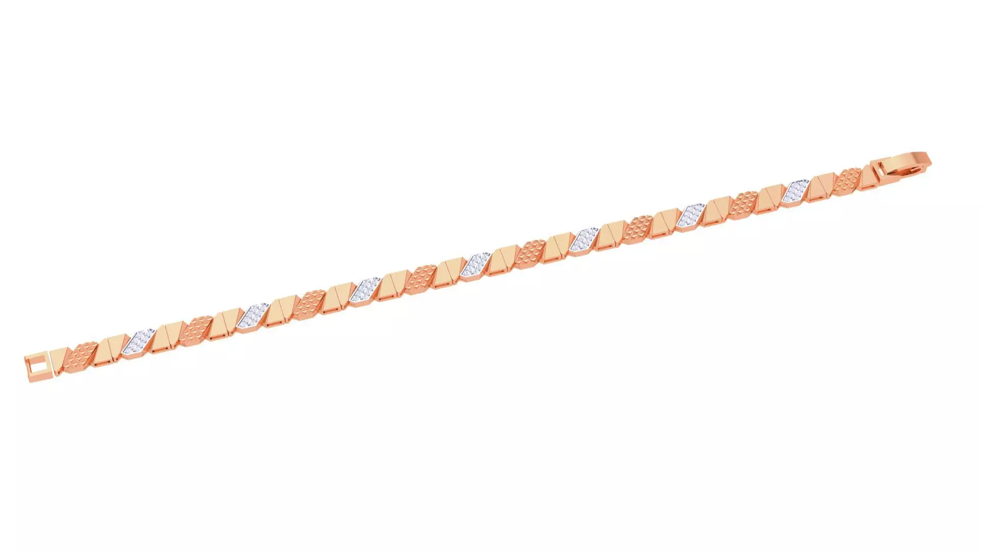 Chain Style Unisex Diamond Bracelet 3dm renders 3D print model_0