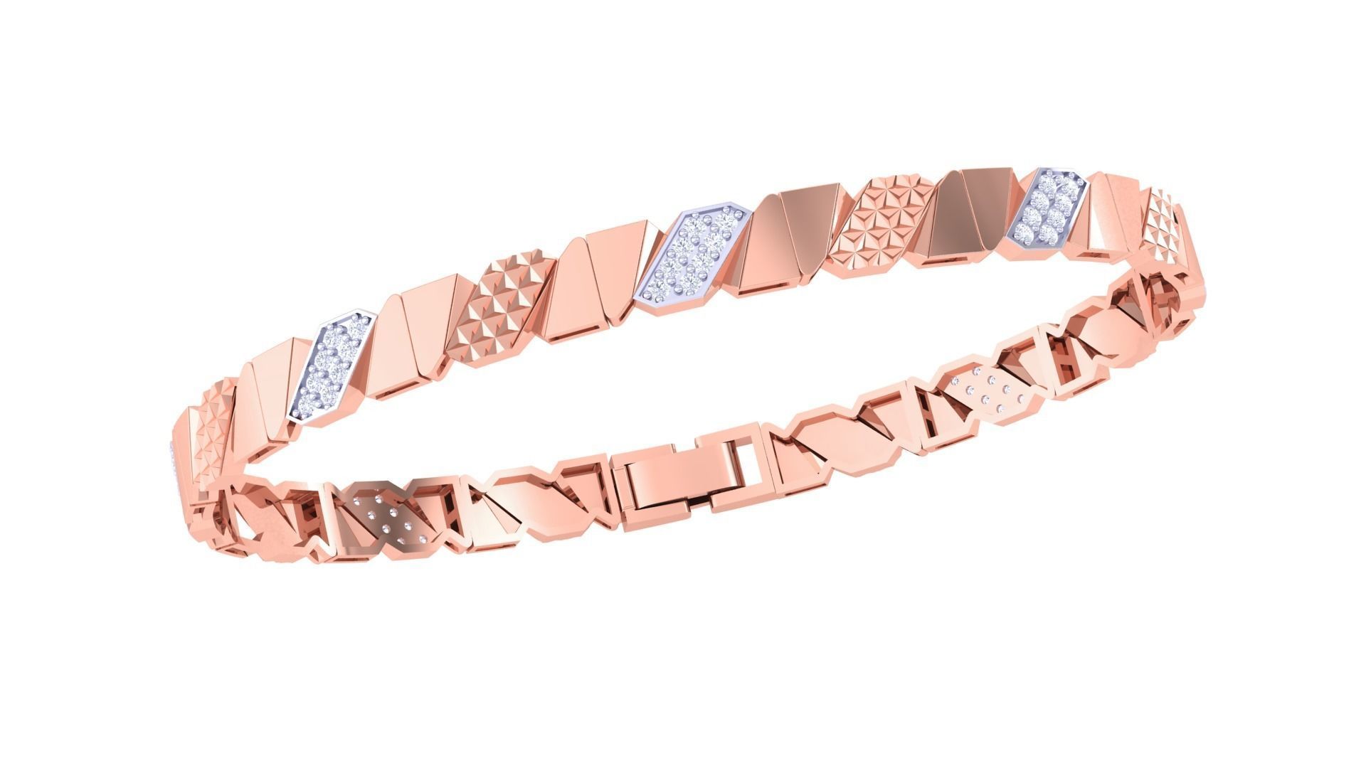Chain Style Unisex Diamond Bracelet 3dm renders 3D print model_3