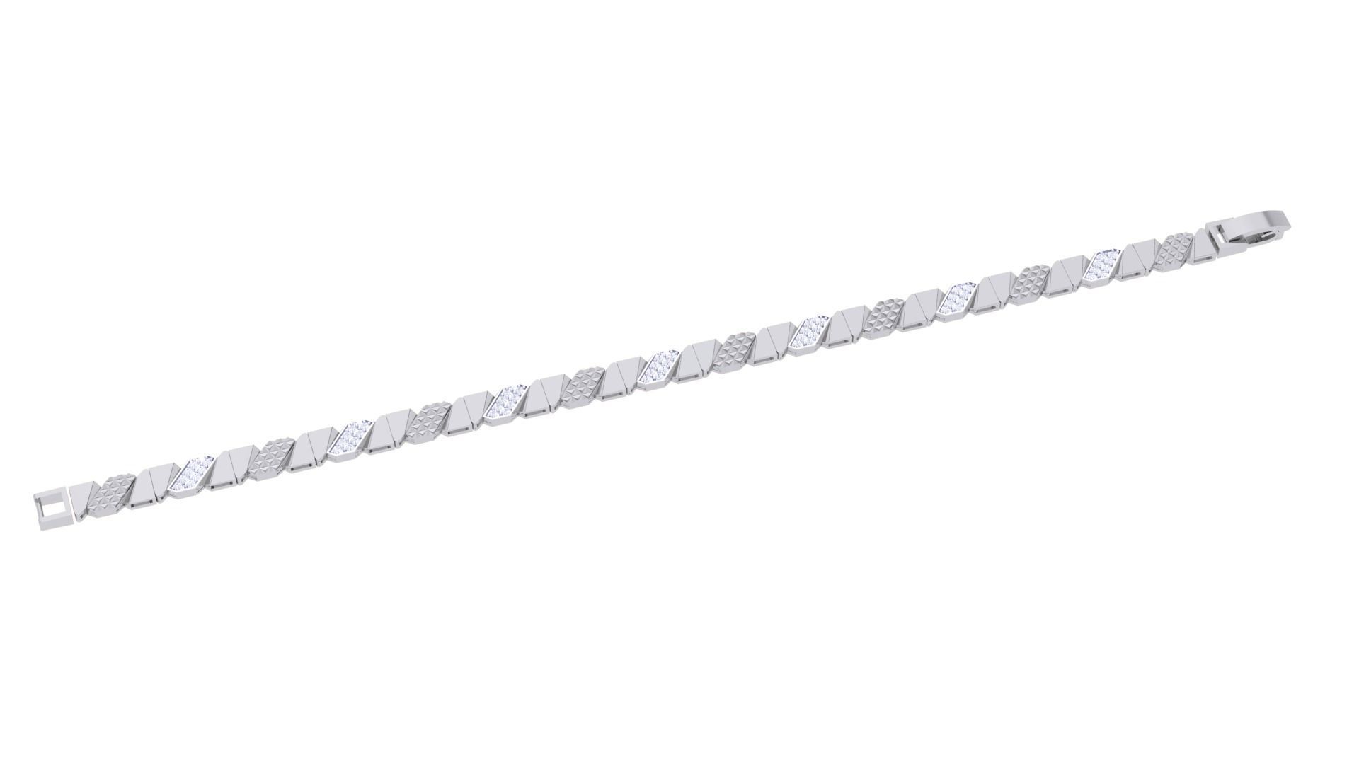 Chain Style Unisex Diamond Bracelet 3dm renders 3D print model_2