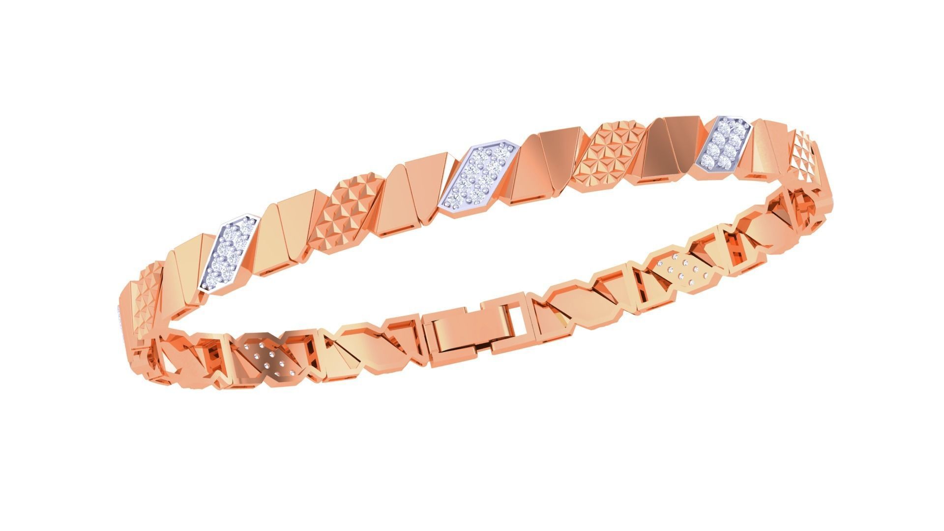 Chain Style Unisex Diamond Bracelet 3dm renders 3D print model_7