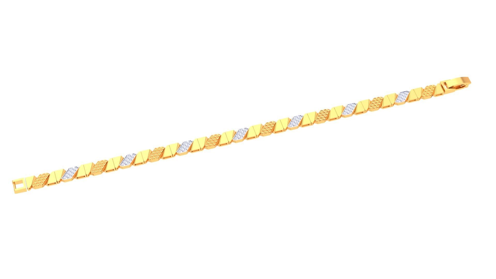 Chain Style Unisex Diamond Bracelet 3dm renders 3D print model_1