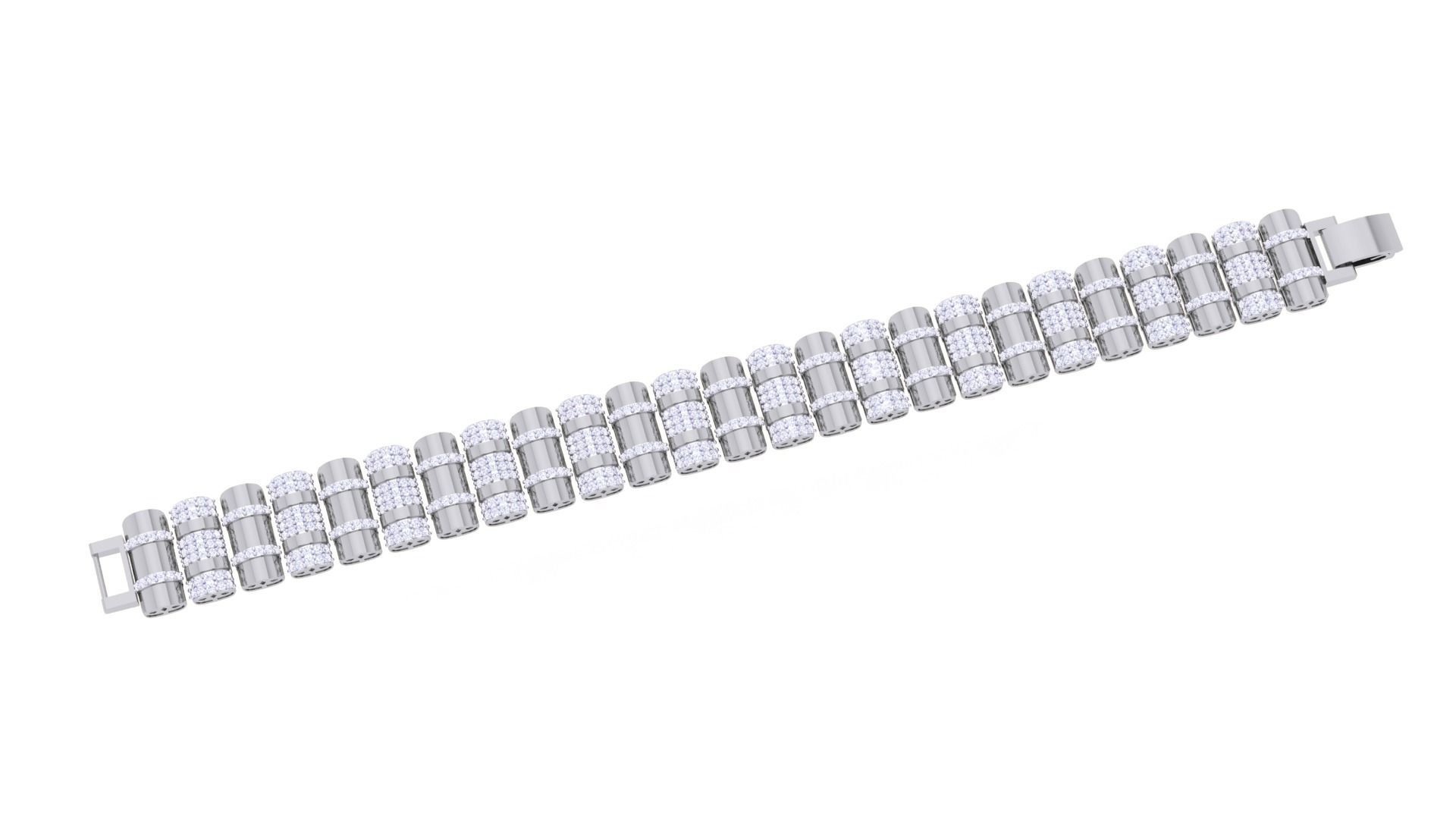 Chain Style Unisex Diamond Bracelet 3dm renders 3D print model_2