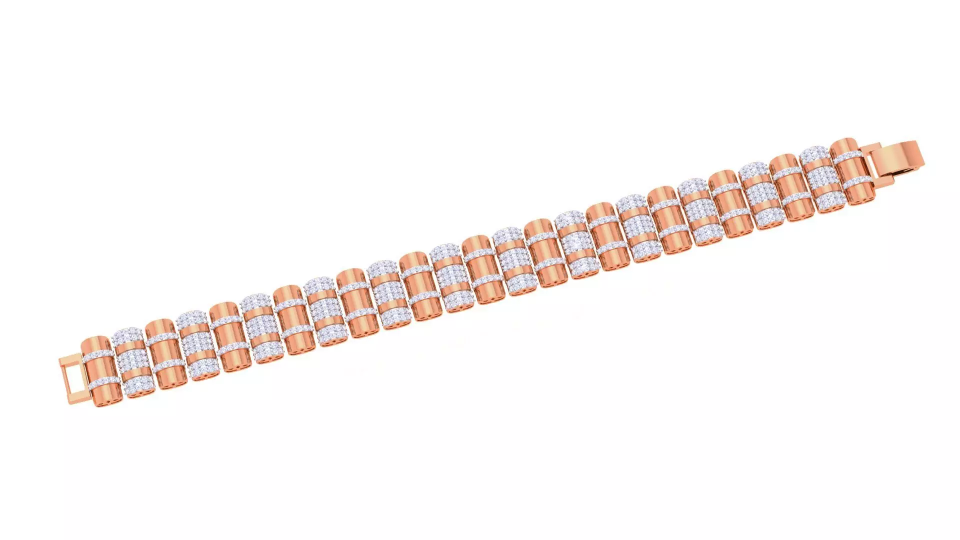 Chain Style Unisex Diamond Bracelet 3dm renders 3D print model_0