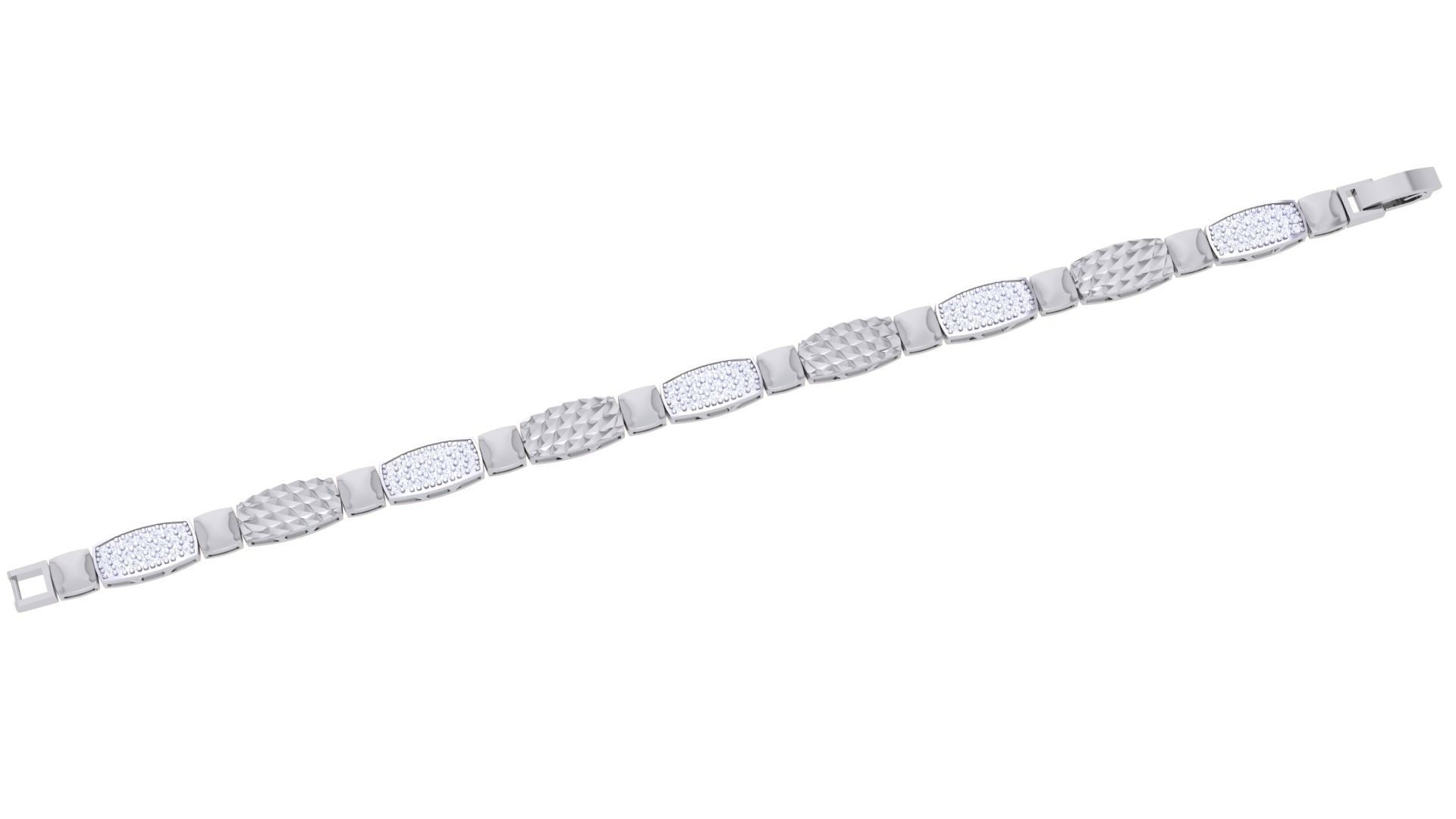 Chain Style Unisex Diamond Bracelet 3dm renders 3D print model_2