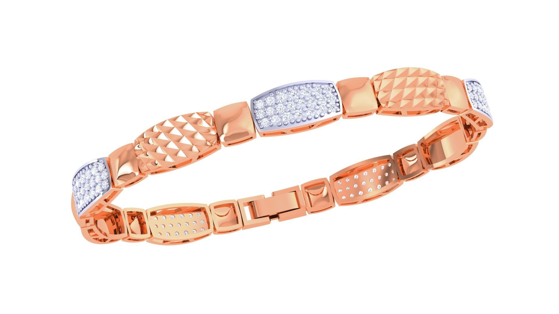 Chain Style Unisex Diamond Bracelet 3dm renders 3D print model_8