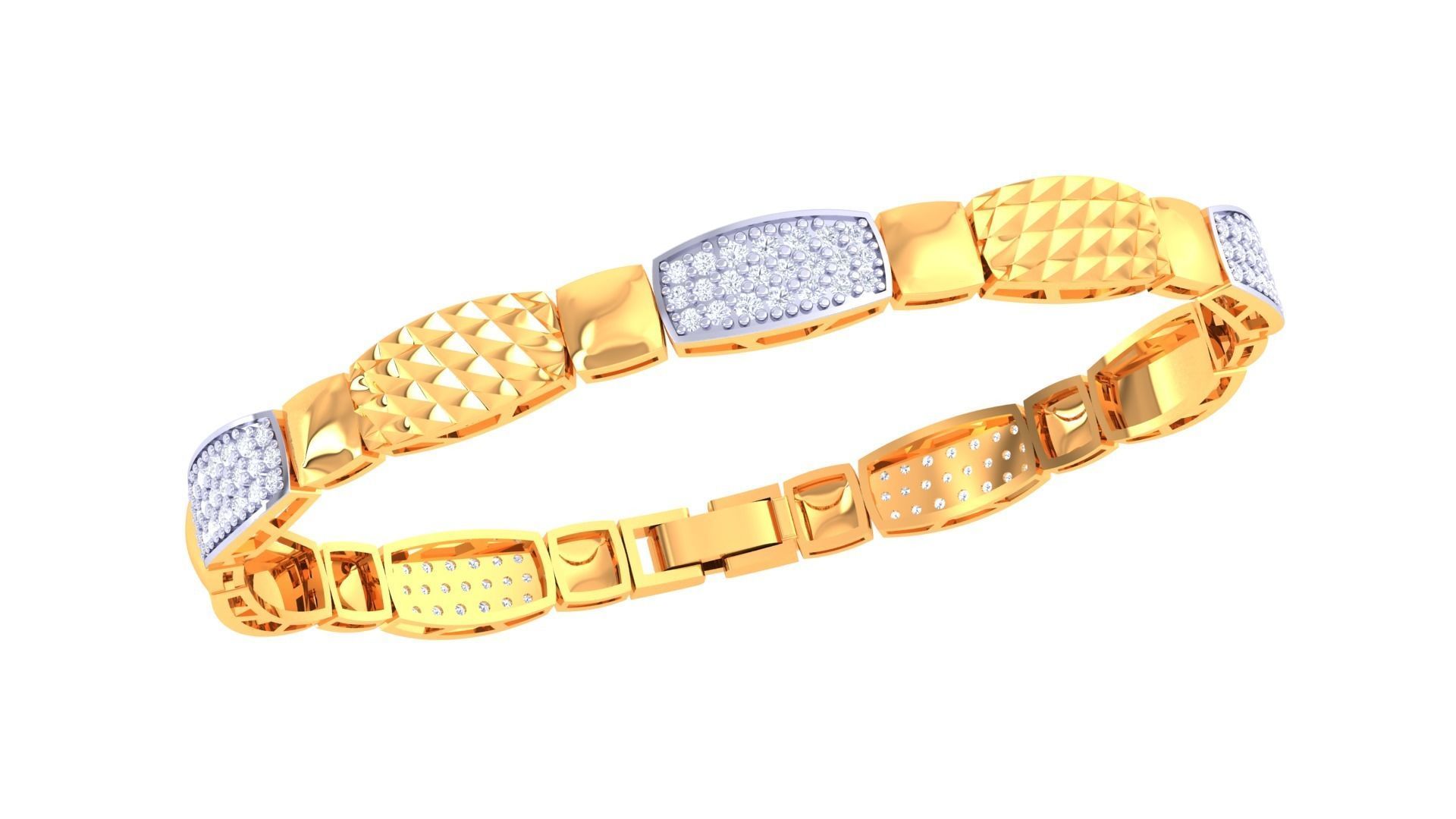 Chain Style Unisex Diamond Bracelet 3dm renders 3D print model_6
