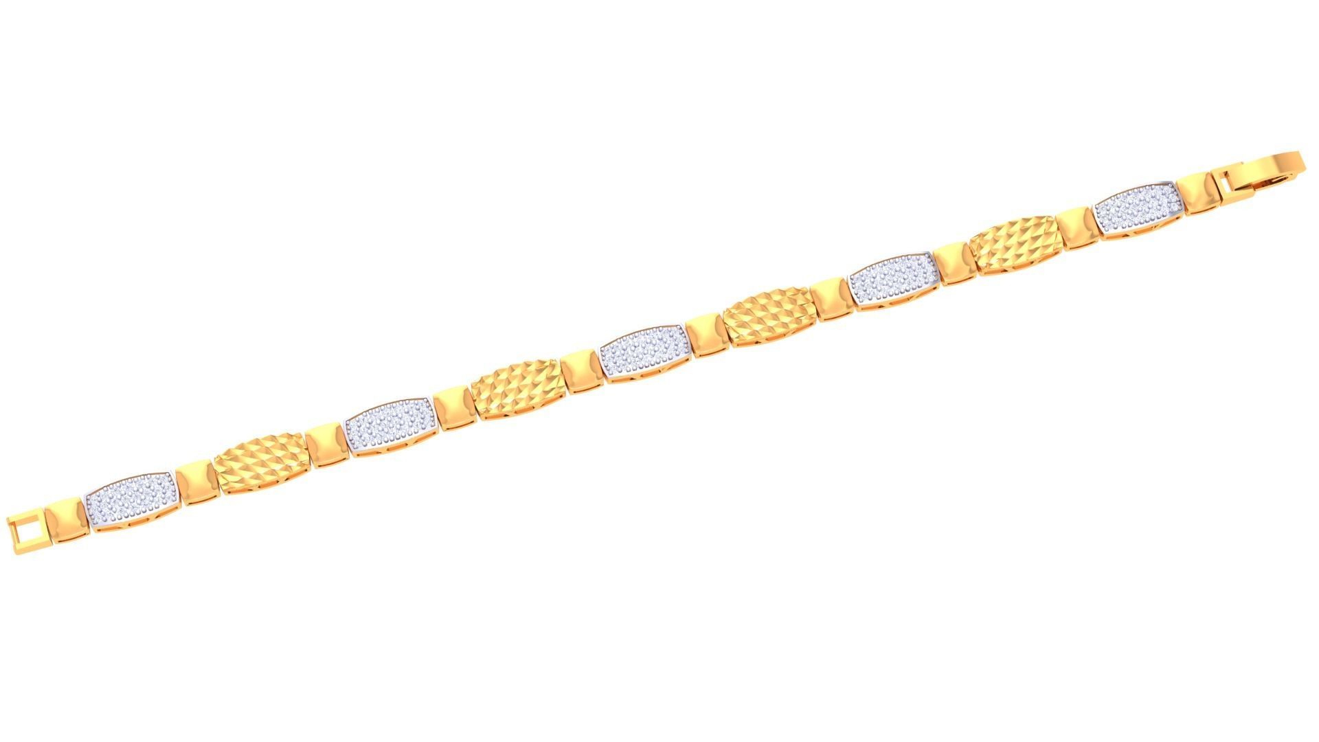 Chain Style Unisex Diamond Bracelet 3dm renders 3D print model_1