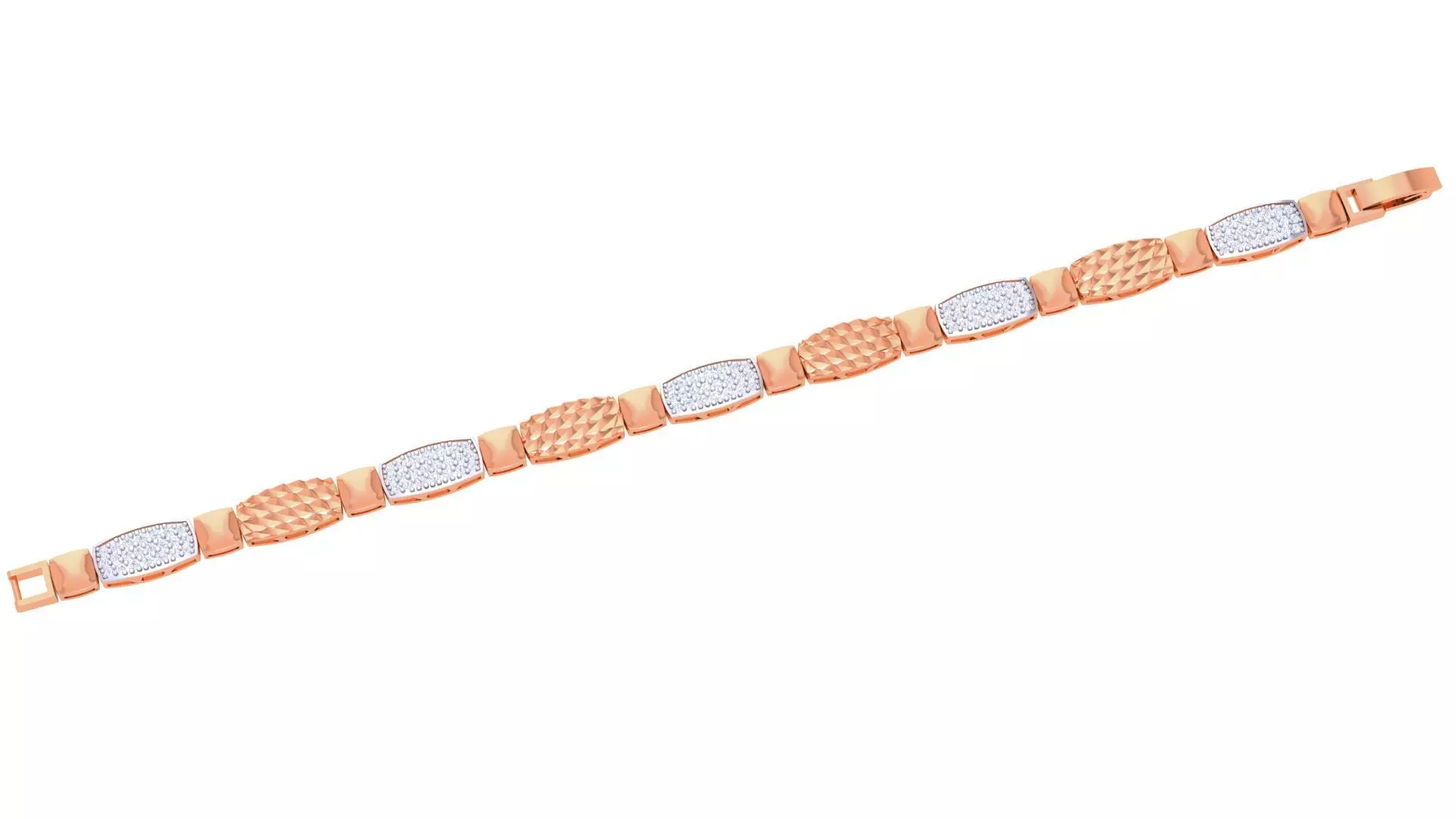 Chain Style Unisex Diamond Bracelet 3dm renders 3D print model_0