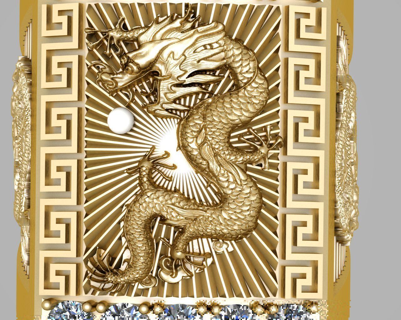 Dragon Ring Goodlucky Dragon chinese for best men 3D print model 3D print model_4