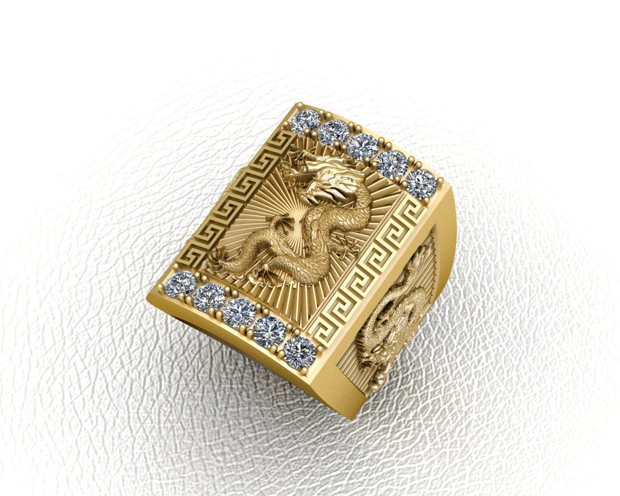 Dragon Ring Goodlucky Dragon chinese for best men 3D print model 3D print model_2