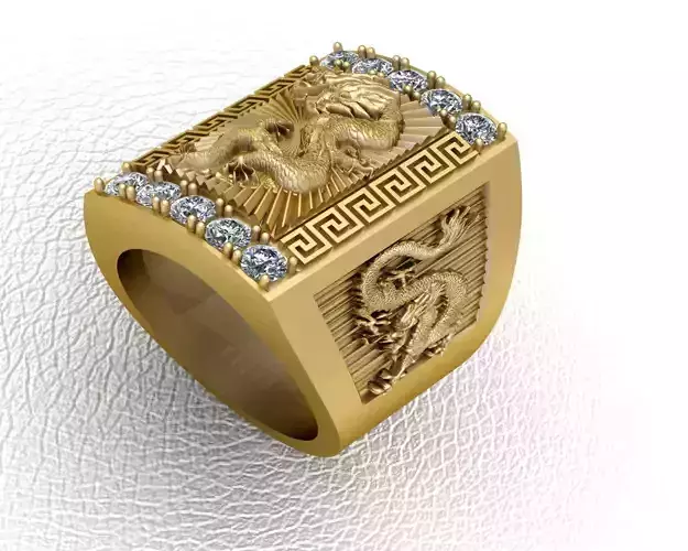 Dragon Ring Goodlucky Dragon chinese for best men 3D print model