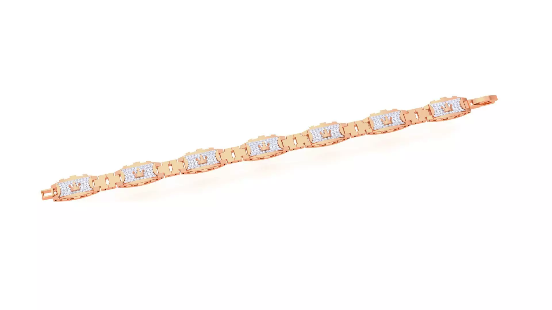 Crown Luxury Chain Style Unisex Diamond Bracelet 3dm renders 3D print model_0