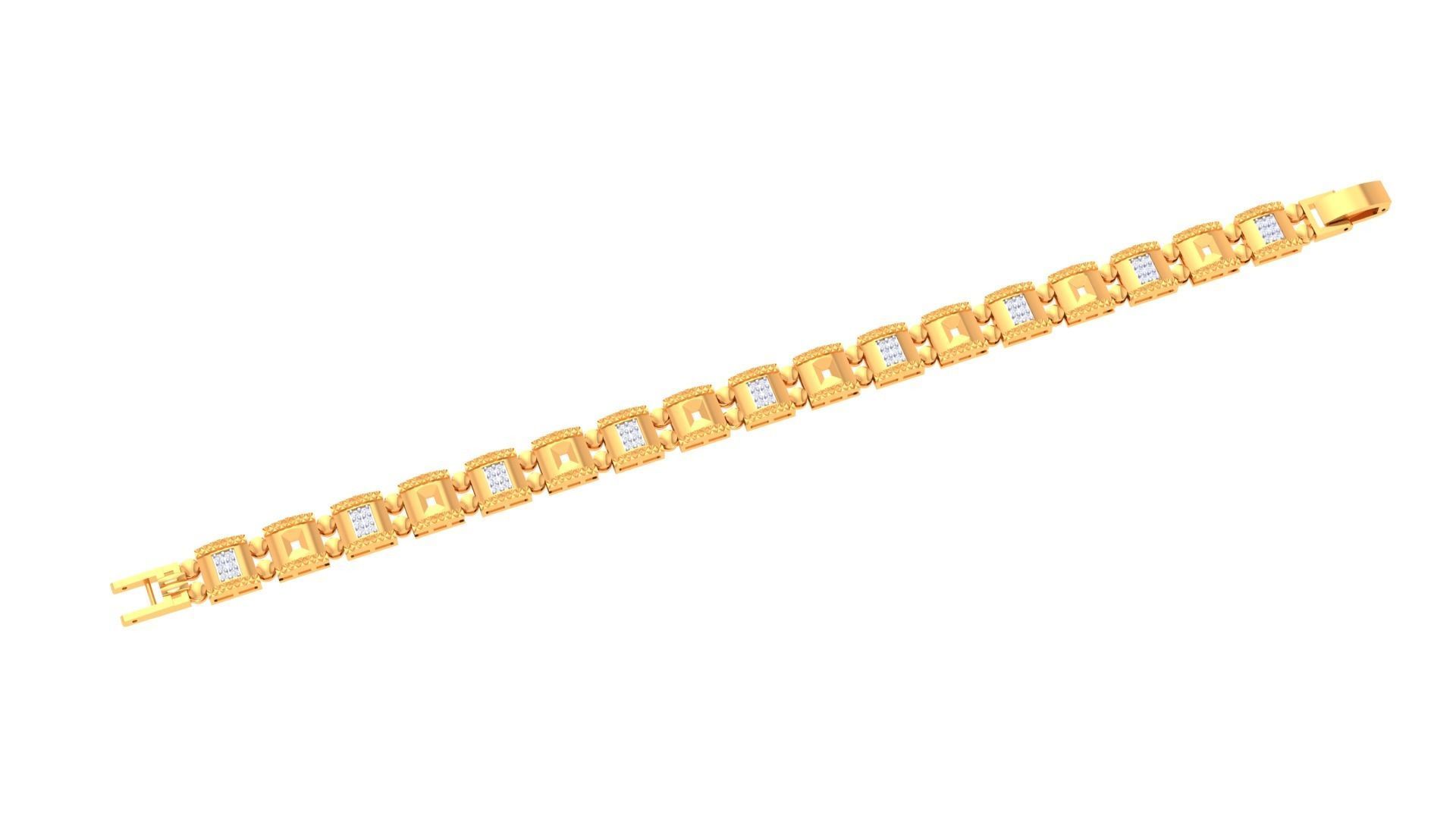 Chain Style Unisex Diamond Bracelet 3dm renders 3D print model_1