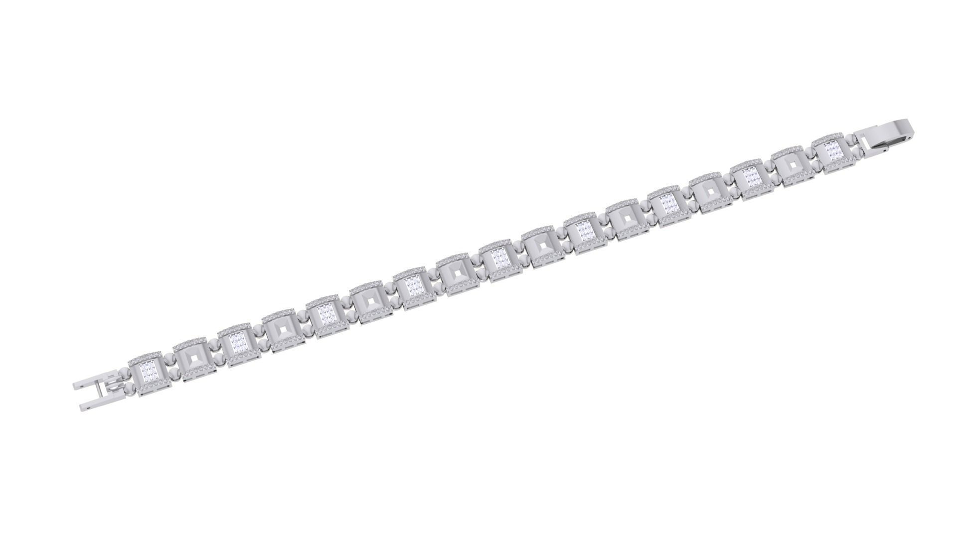 Chain Style Unisex Diamond Bracelet 3dm renders 3D print model_2