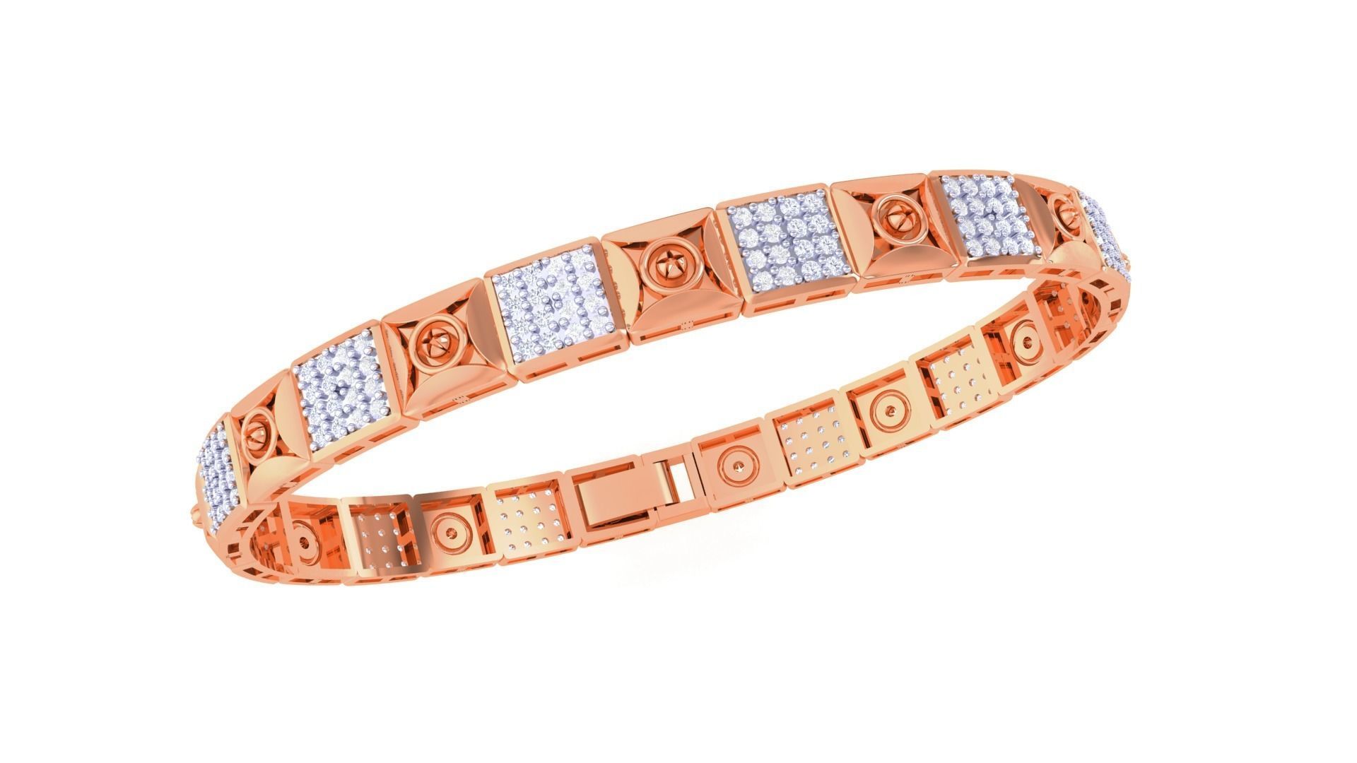 Screw Head Chain Style Unisex Diamond Bracelet 3dm renders 3D print model_8