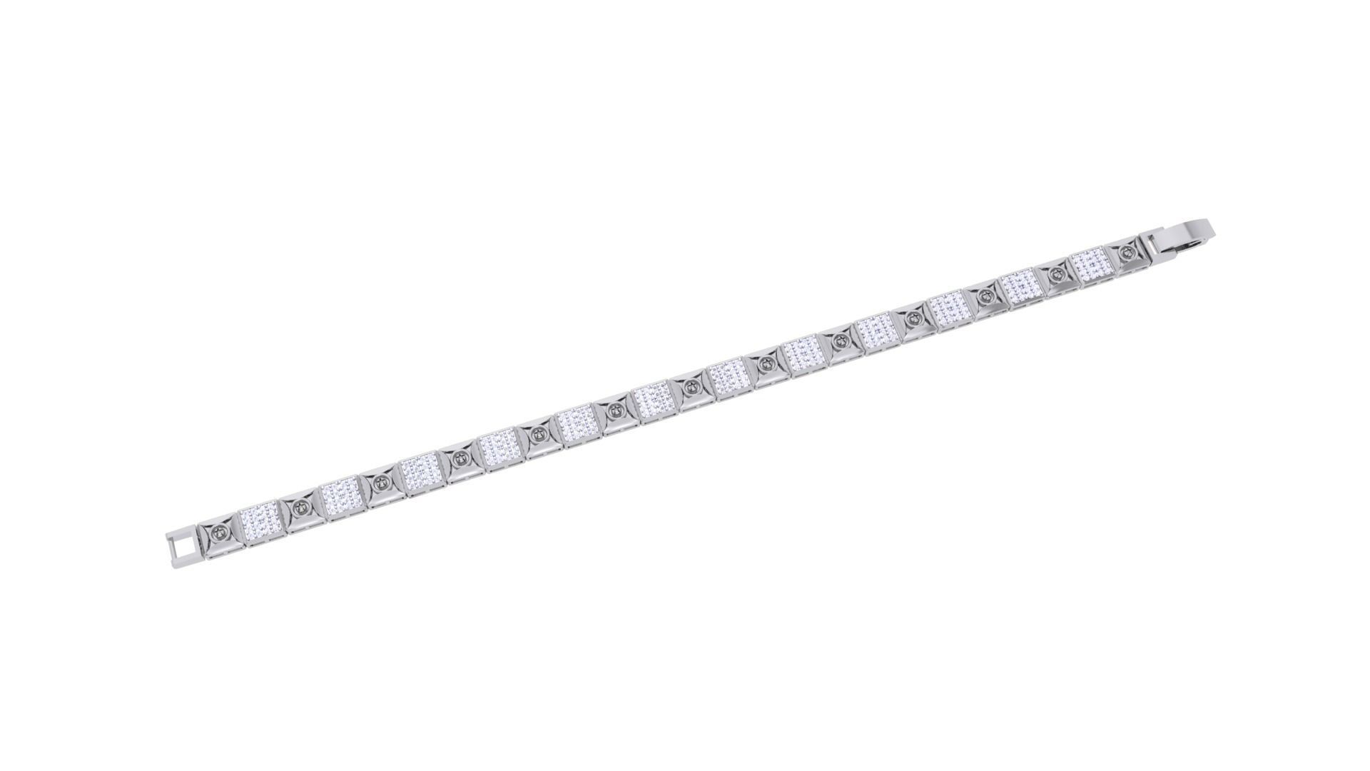 Screw Head Chain Style Unisex Diamond Bracelet 3dm renders 3D print model_2