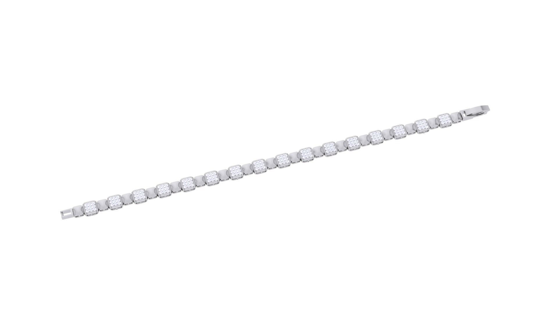 Small Dots Diamond Head Chain Style Unisex Diamond Bracelet 3dm 3D print model_2