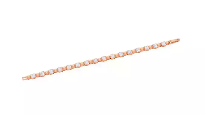 Small Dots Diamond Head Chain Style Unisex Diamond Bracelet 3dm 3D print model