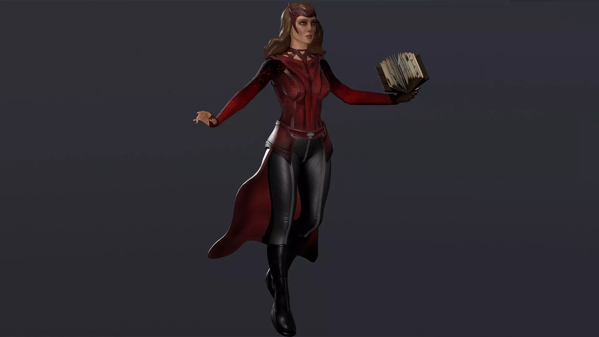 Scarlet Witch Low-poly 3D model_0