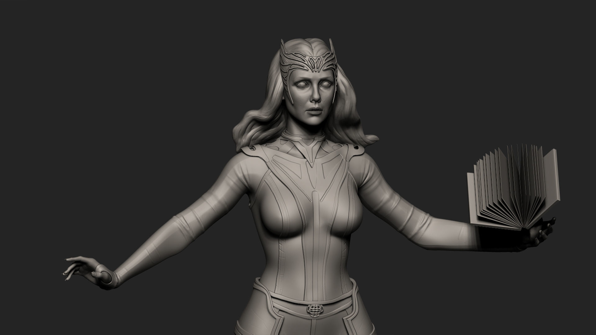 Scarlet Witch Low-poly 3D model_9