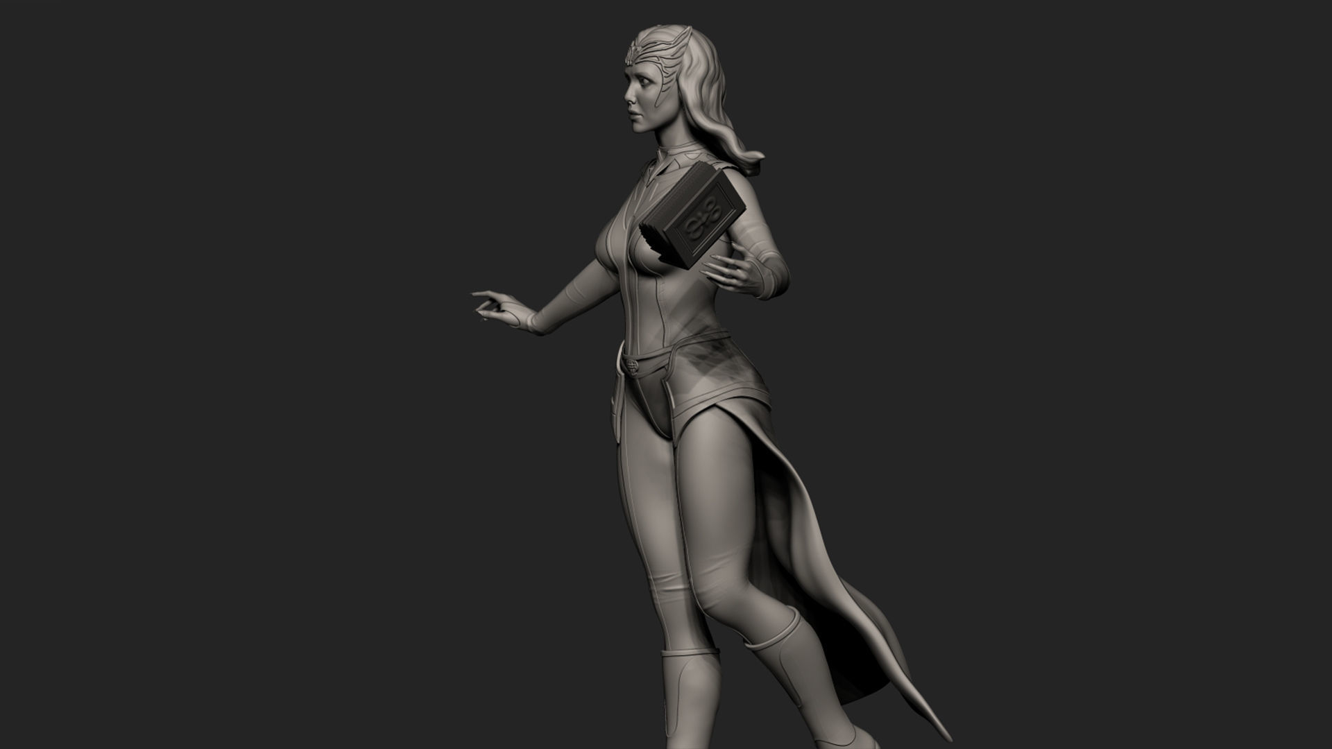 Scarlet Witch Low-poly 3D model_8