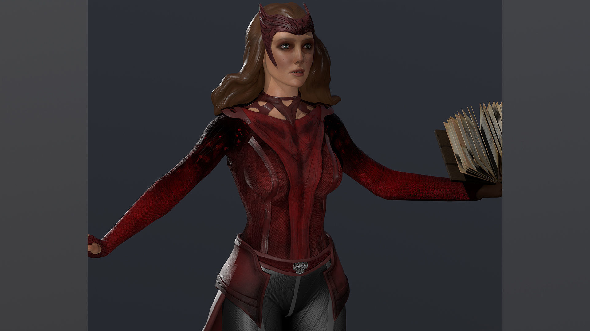 Scarlet Witch Low-poly 3D model_1