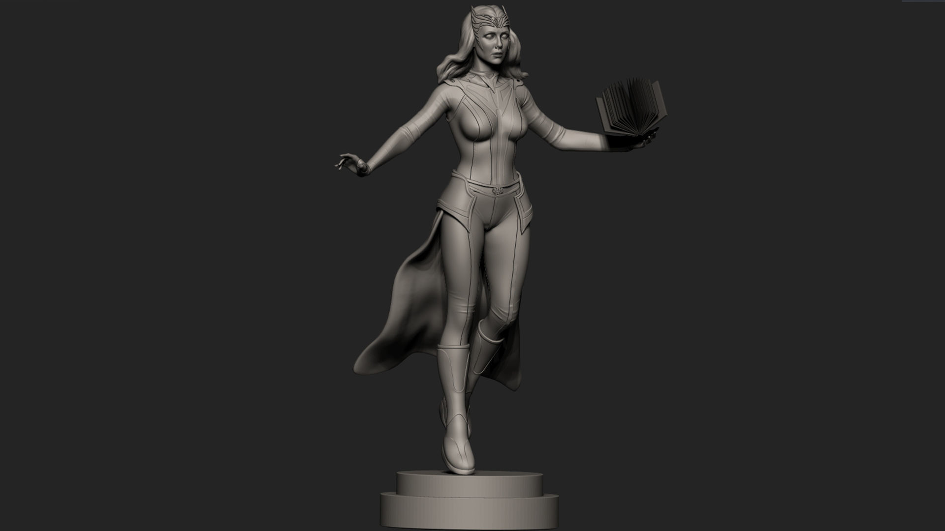 Scarlet Witch Low-poly 3D model_7