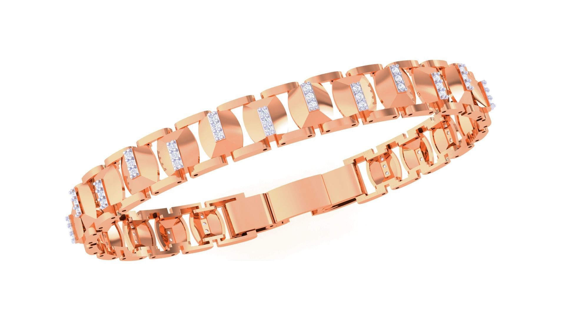 Chain Style Unisex Diamond Bracelet 3dm renders 3D print model_8