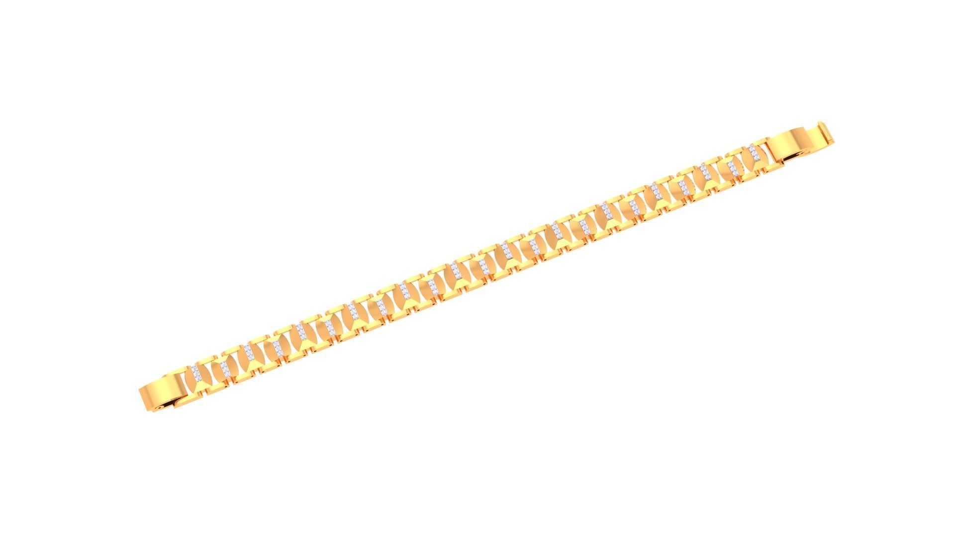 Chain Style Unisex Diamond Bracelet 3dm renders 3D print model_1